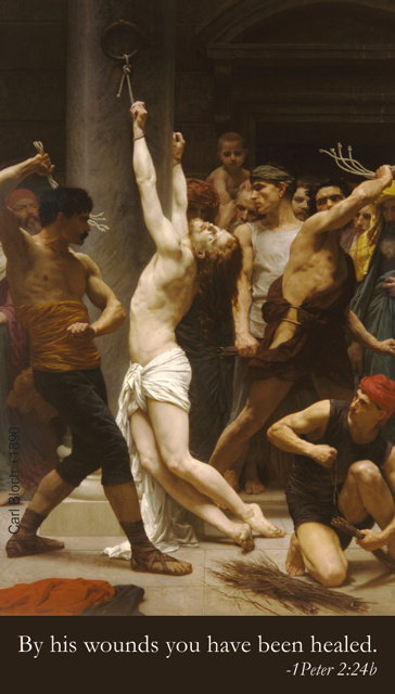 Good Friday Scourging at the Pillar Prayer Card